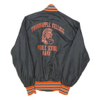 NEFF Mens Black & Orange Band Jacket S Nylon Plain Button Closure Ribbed Cuffs