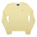 RALPH LAUREN POLO JEANS COMPANY Boys Yellow Cable Knit Crew Neck Jumper M Cotton