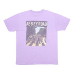 Mens Purple Abbey Road Graphic T-Shirt L Short Sleeve Crew Neck Cotton Blend