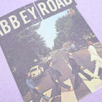 Mens Purple Abbey Road Graphic T-Shirt L Short Sleeve Crew Neck Cotton Blend