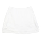 ADIDAS Womens White Mini Cotton Blend Skort S Sports Casual Zip Pocket