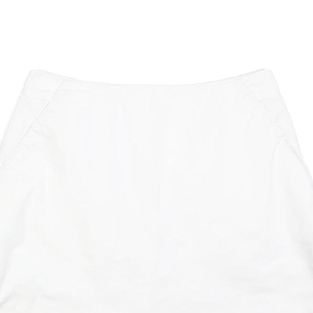 ADIDAS Womens White Mini Cotton Blend Skort S Sports Casual Zip Pocket