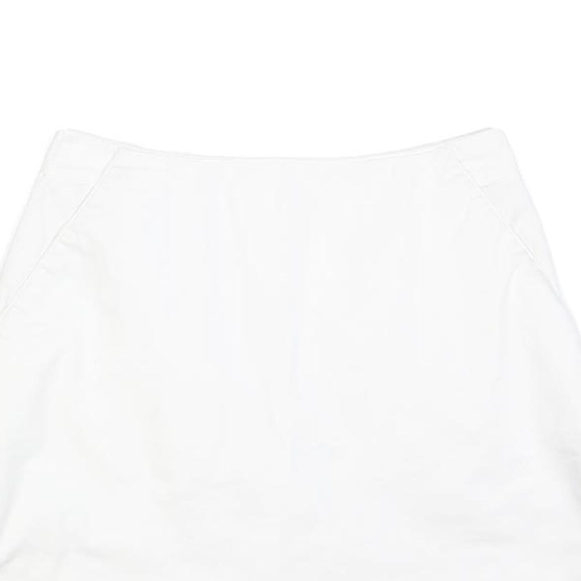 ADIDAS Womens White Mini Cotton Blend Skort S Sports Casual Zip Pocket