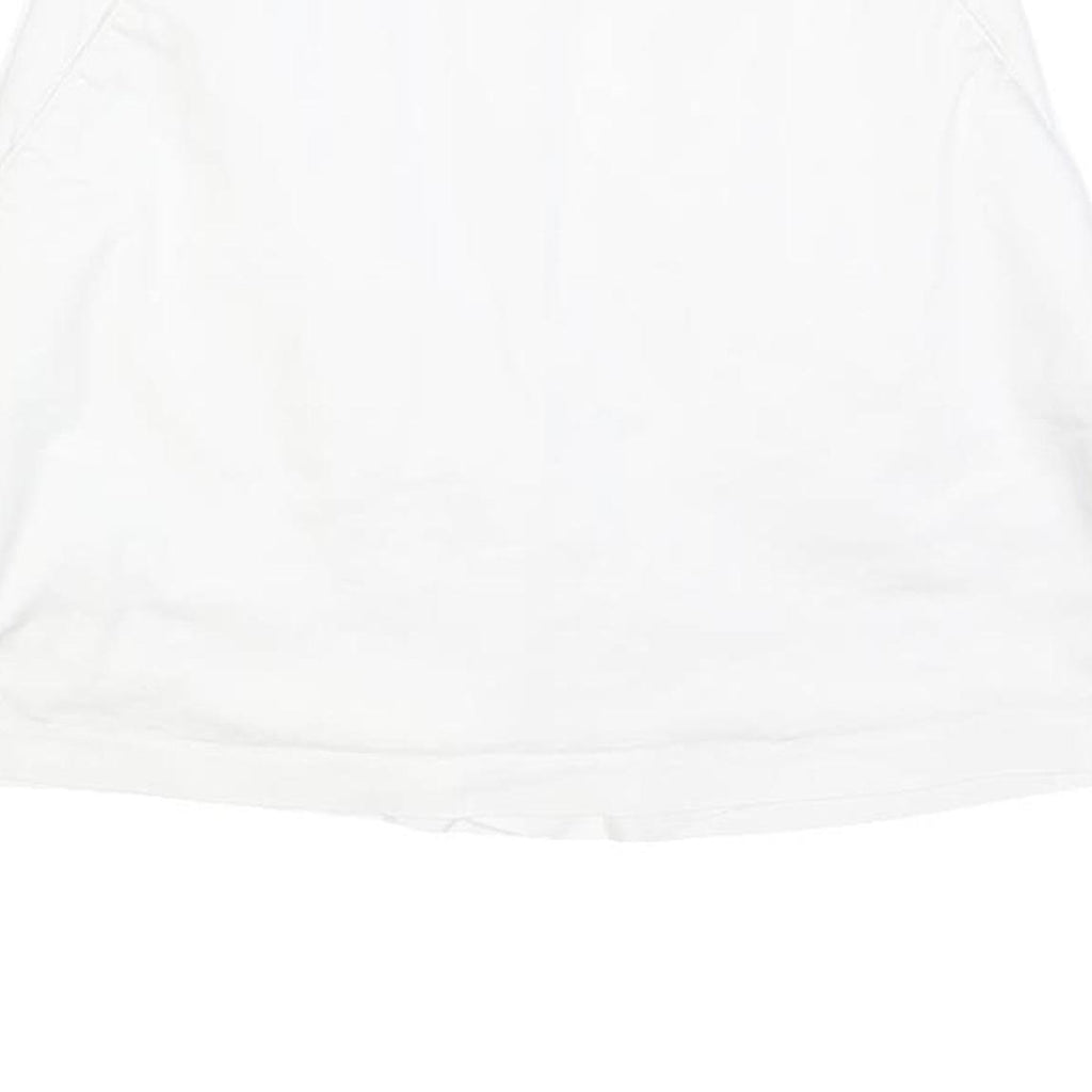 ADIDAS Womens White Mini Cotton Blend Skort S Sports Casual Zip Pocket