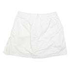 ADIDAS Womens White Mini Cotton Blend Skort S Sports Casual Zip Pocket