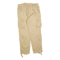 AKARMY Womens Beige Regular Fit Cargo Trousers W32 L28 Cotton Blend Zip Pocket
