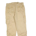 AKARMY Womens Beige Regular Fit Cargo Trousers W32 L28 Cotton Blend Zip Pocket
