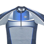 LG Mens Blue & Grey Cycling T-Shirt M Short Sleeve 1/4 Zip Sportswear