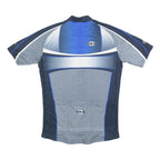 LG Mens Blue & Grey Cycling T-Shirt M Short Sleeve 1/4 Zip Sportswear