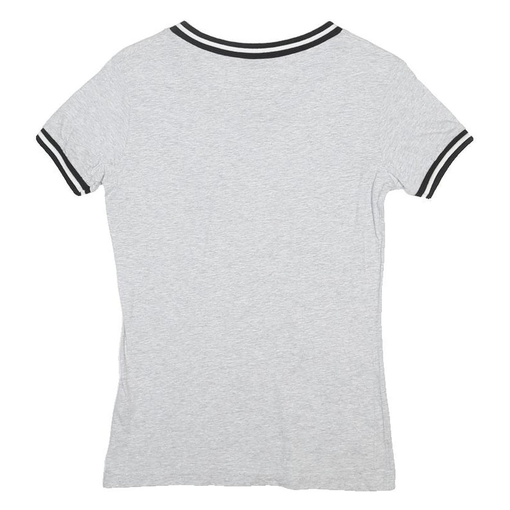 HARD ROCK CAFE Womens Grey V-Neck T-Shirt XS Short Sleeve Logo Print Casual