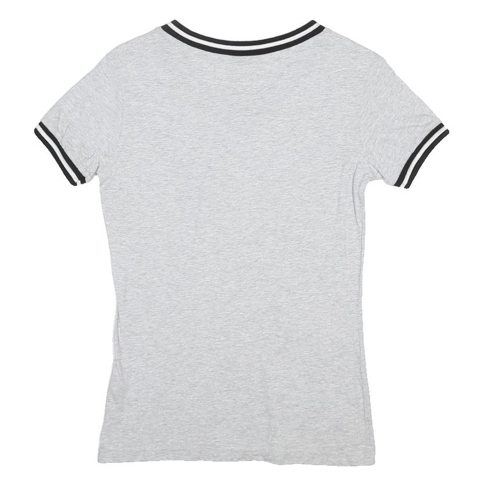 HARD ROCK CAFE Womens Grey V-Neck T-Shirt XS Short Sleeve Logo Print Casual