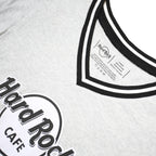 HARD ROCK CAFE Womens Grey V-Neck T-Shirt XS Short Sleeve Logo Print Casual