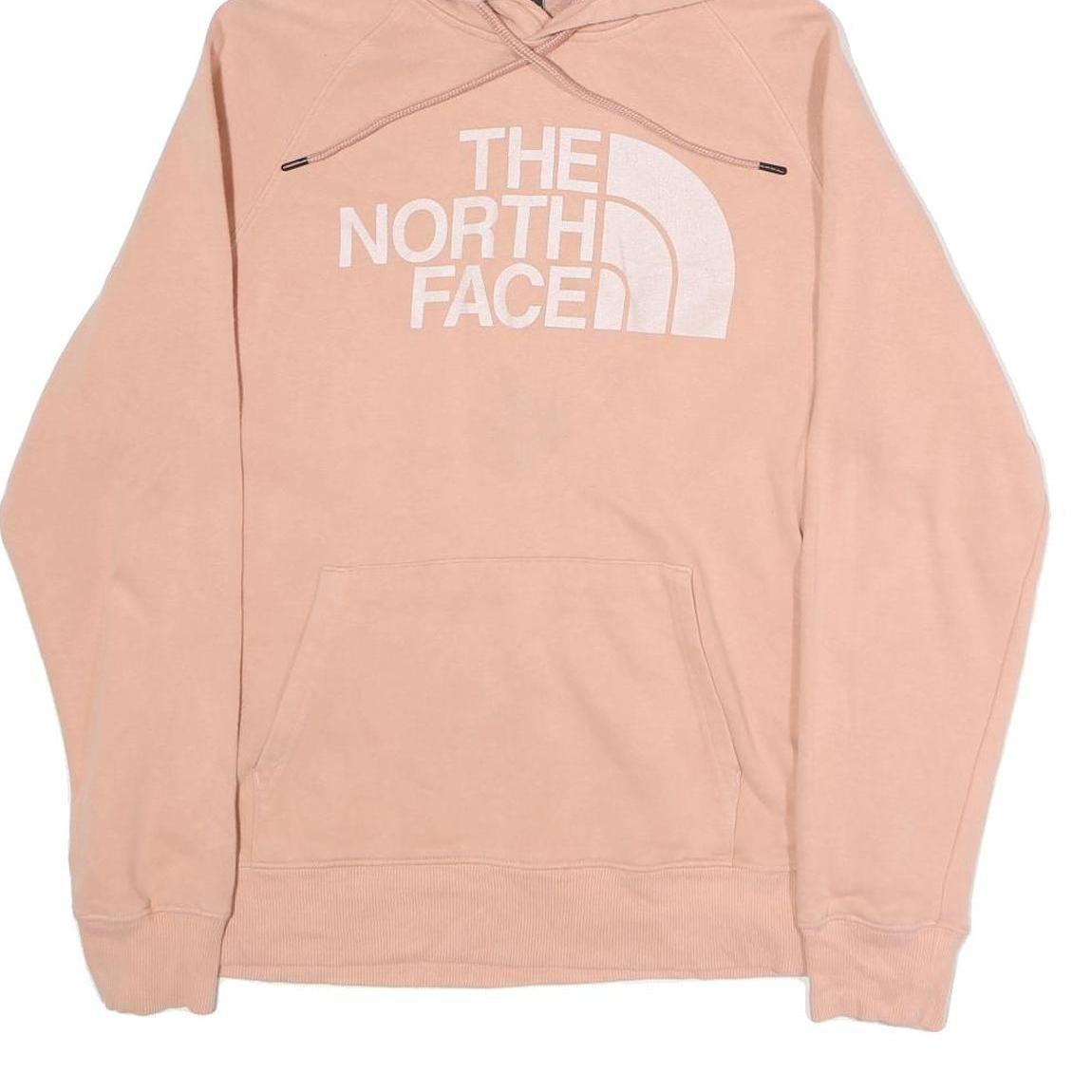THE NORTH FACE Womens Pink Pullover Hoodie M Logo Print Casual