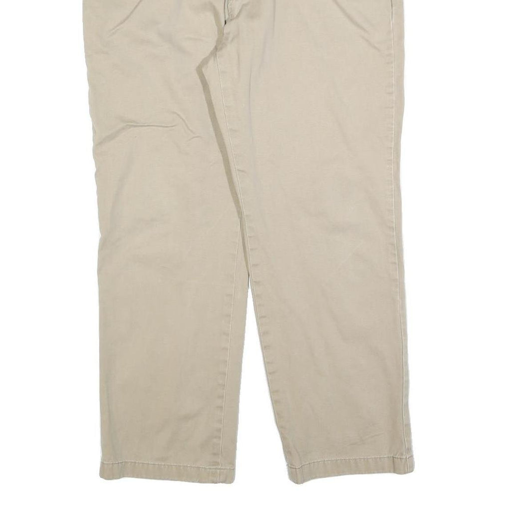 NAUTICA Mens Regular Fit Beige Cotton Blend Chino Trousers W36 L27 Casual Zip