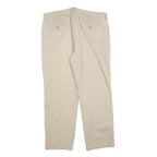 NAUTICA Mens Regular Fit Beige Cotton Blend Chino Trousers W36 L27 Casual Zip