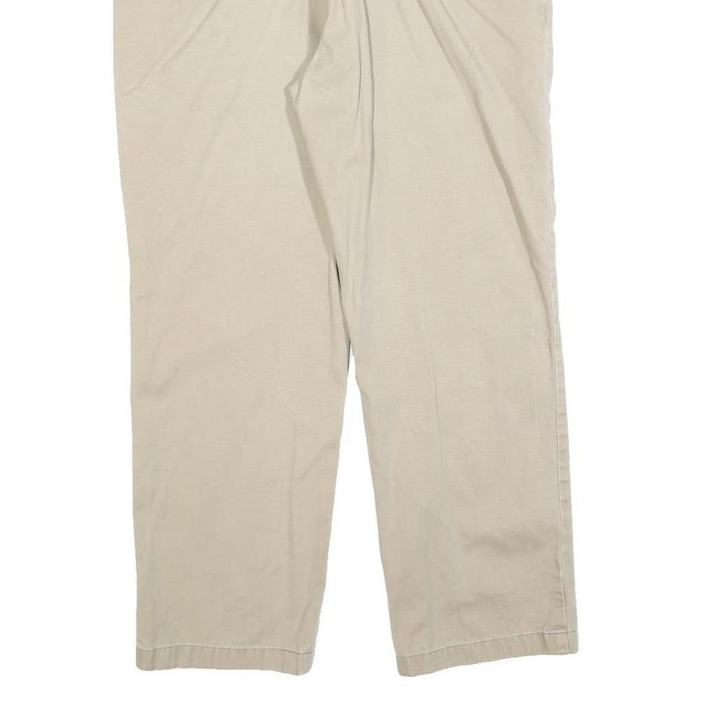 NAUTICA Mens Regular Fit Beige Cotton Blend Chino Trousers W36 L27 Casual Zip