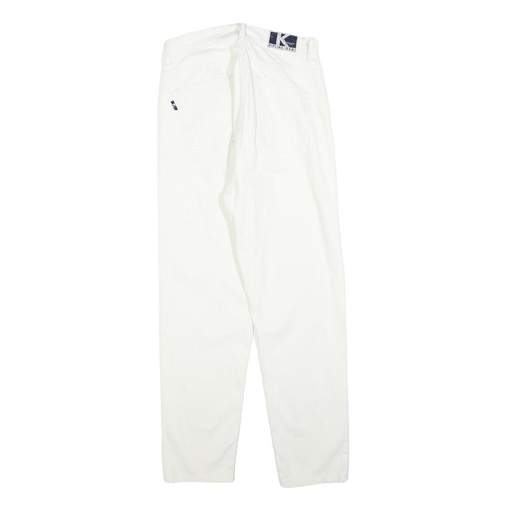 KIPLING Womens Cotton Blend White Regular Fit Straight Leg Trousers W28 L27