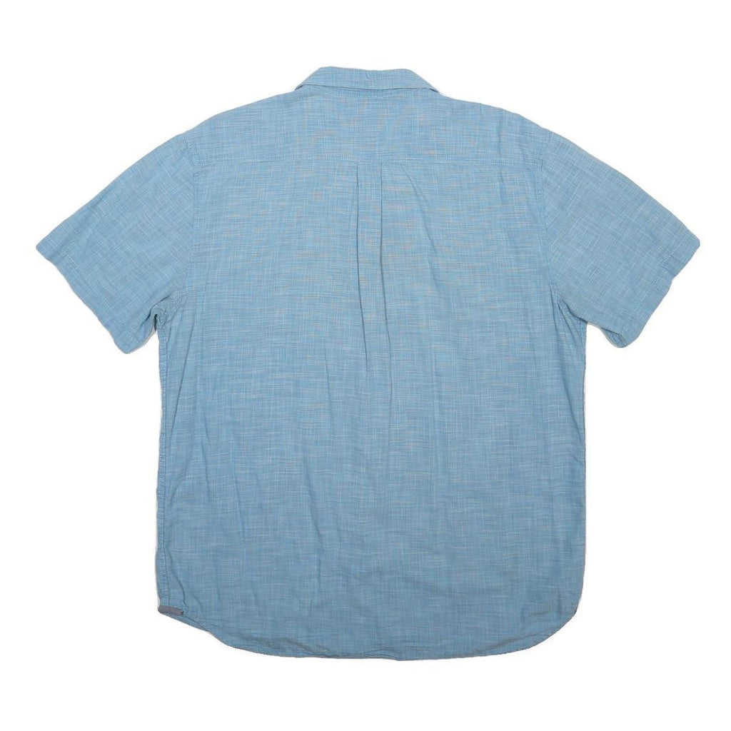 VANS Mens Blue Woven Shirt L Casual Short Sleeve Button Pocket Summer