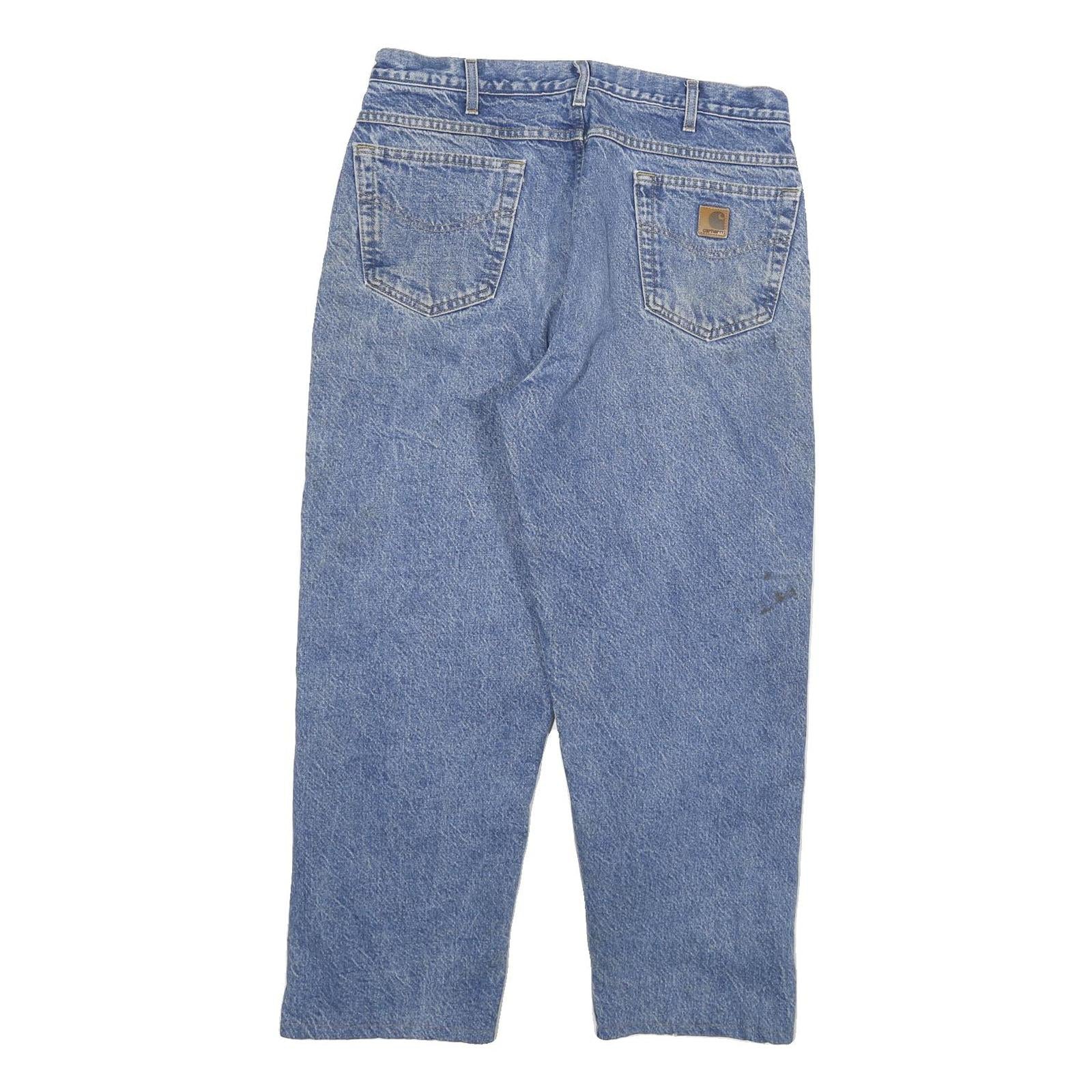 CARHARTT Mens Jeans Blue Relaxed Straight Denim Medium W33 L28 Durable Workwear
