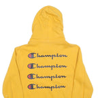 CHAMPION Mens Yellow Hoodie M Cotton Blend Pullover Classic Logo Sweatshirt