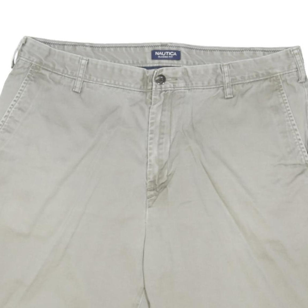 NAUTICA Mens Shorts Beige Casual Plain L W38 Classic Cotton Blend Comfort
