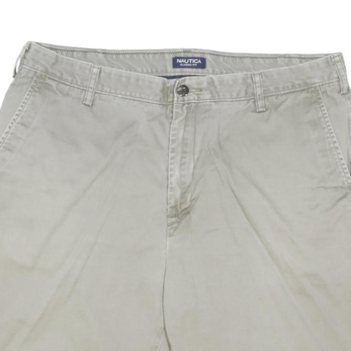 NAUTICA Mens Shorts Beige Casual Plain L W38 Classic Cotton Blend Comfort