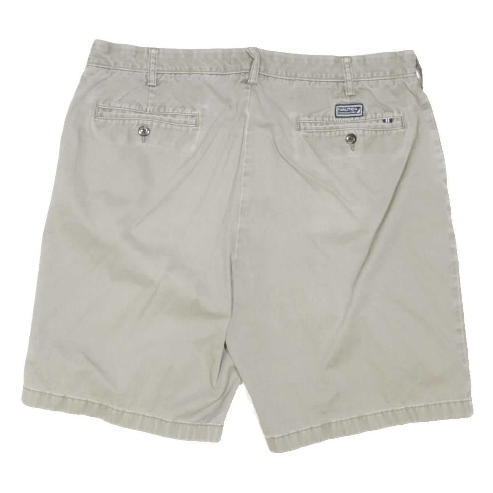 NAUTICA Mens Shorts Beige Casual Plain L W38 Classic Cotton Blend Comfort