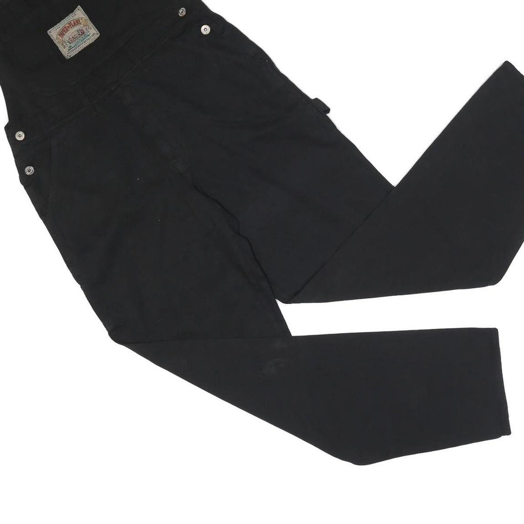 PAPER AND PLANE Womens Black Cotton Blend Slim Fit Dungarees M W38 L31 Casual