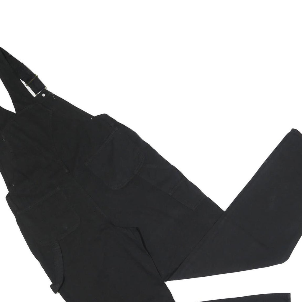 PAPER AND PLANE Womens Black Cotton Blend Slim Fit Dungarees M W38 L31 Casual