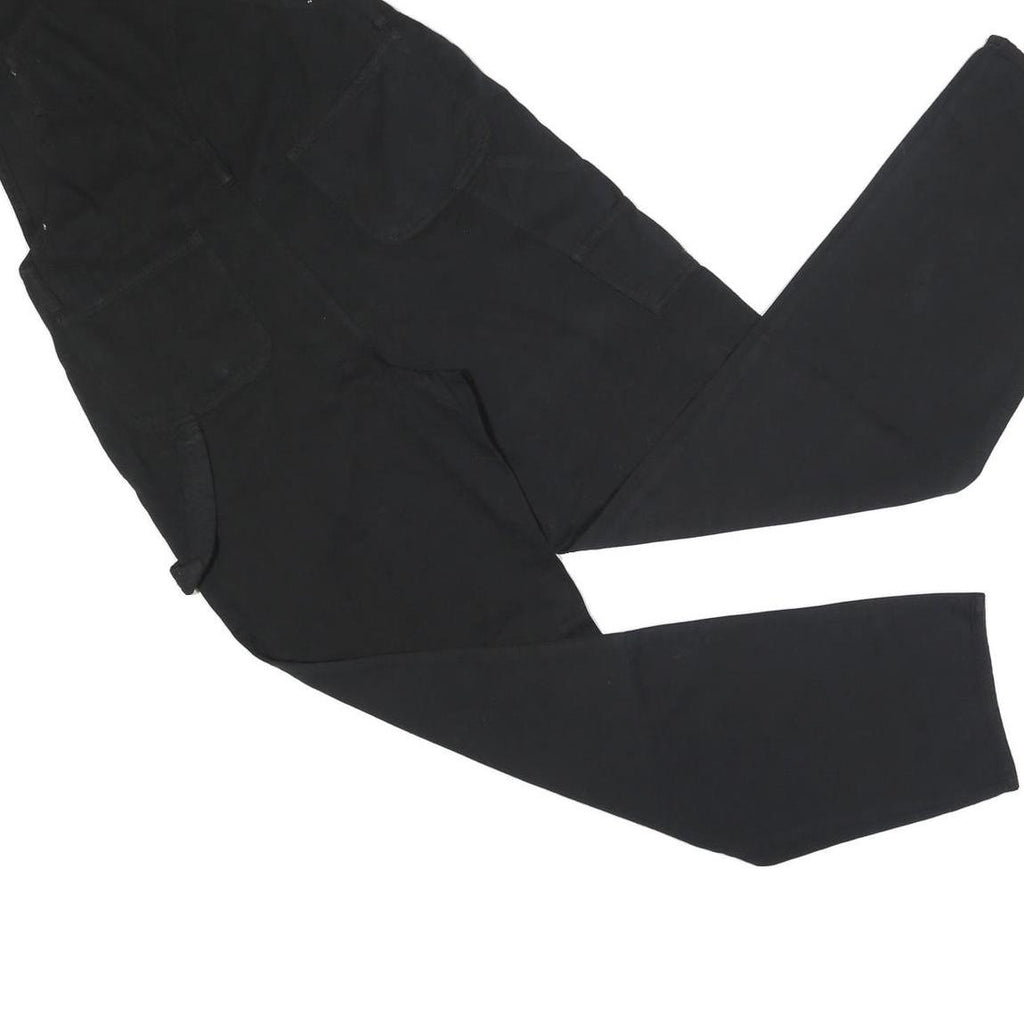 PAPER AND PLANE Womens Black Cotton Blend Slim Fit Dungarees M W38 L31 Casual