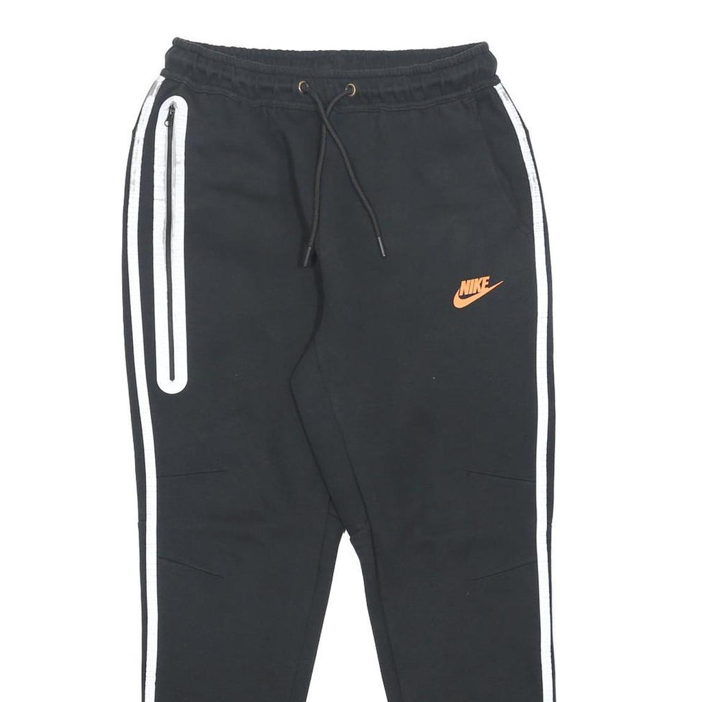 NIKE Womens Joggers Black & Orange Regular Tapered M W25 L26 Cotton Blend Casual