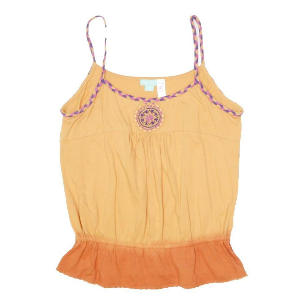 MONSOON Girls Yellow & Orange Spaghetti Strap Top Sleeveless Cotton Blend 12-13Y