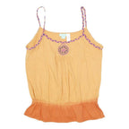 MONSOON Girls Yellow & Orange Spaghetti Strap Top Sleeveless Cotton Blend 12-13Y