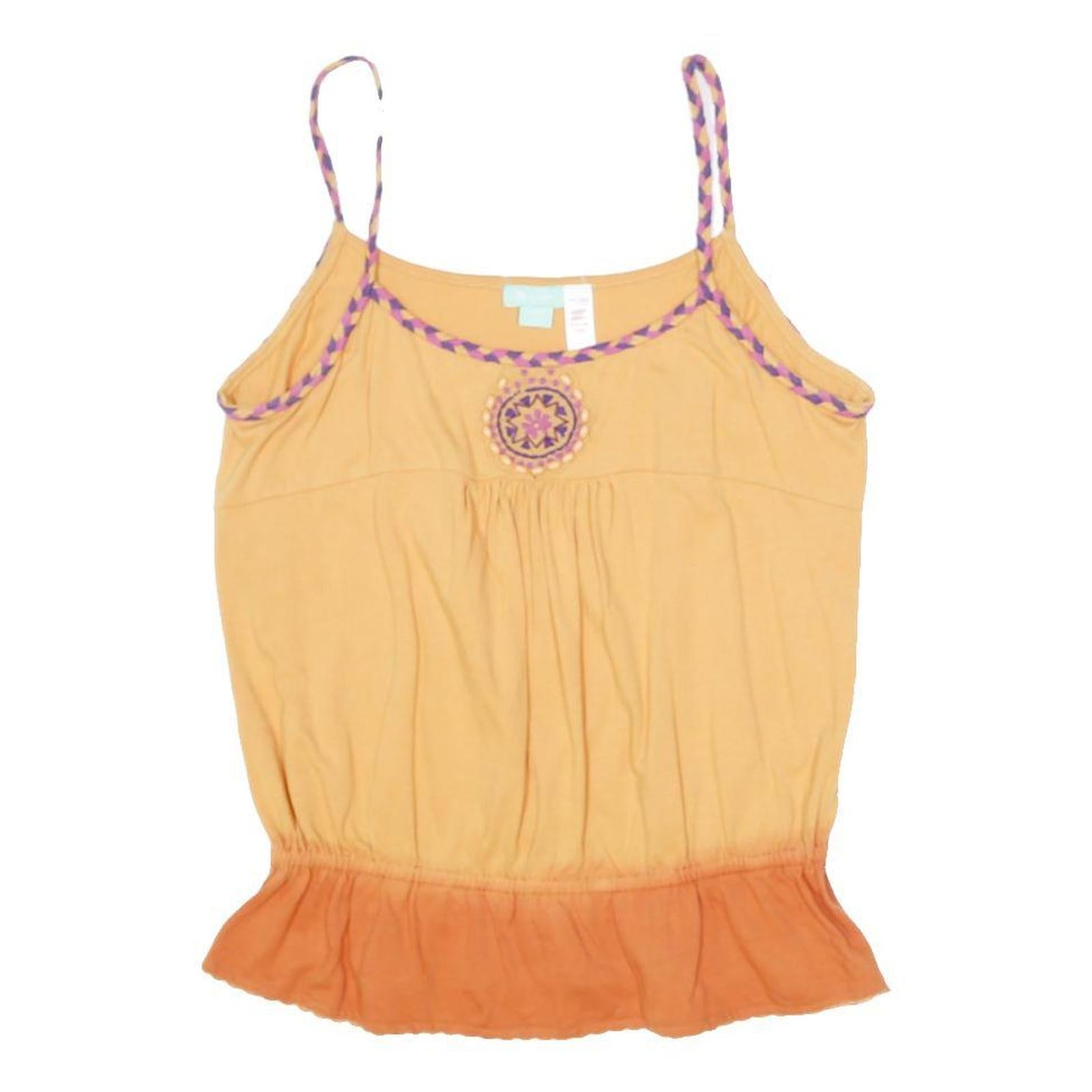 MONSOON Girls Yellow & Orange Spaghetti Strap Top Sleeveless Cotton Blend 12-13Y