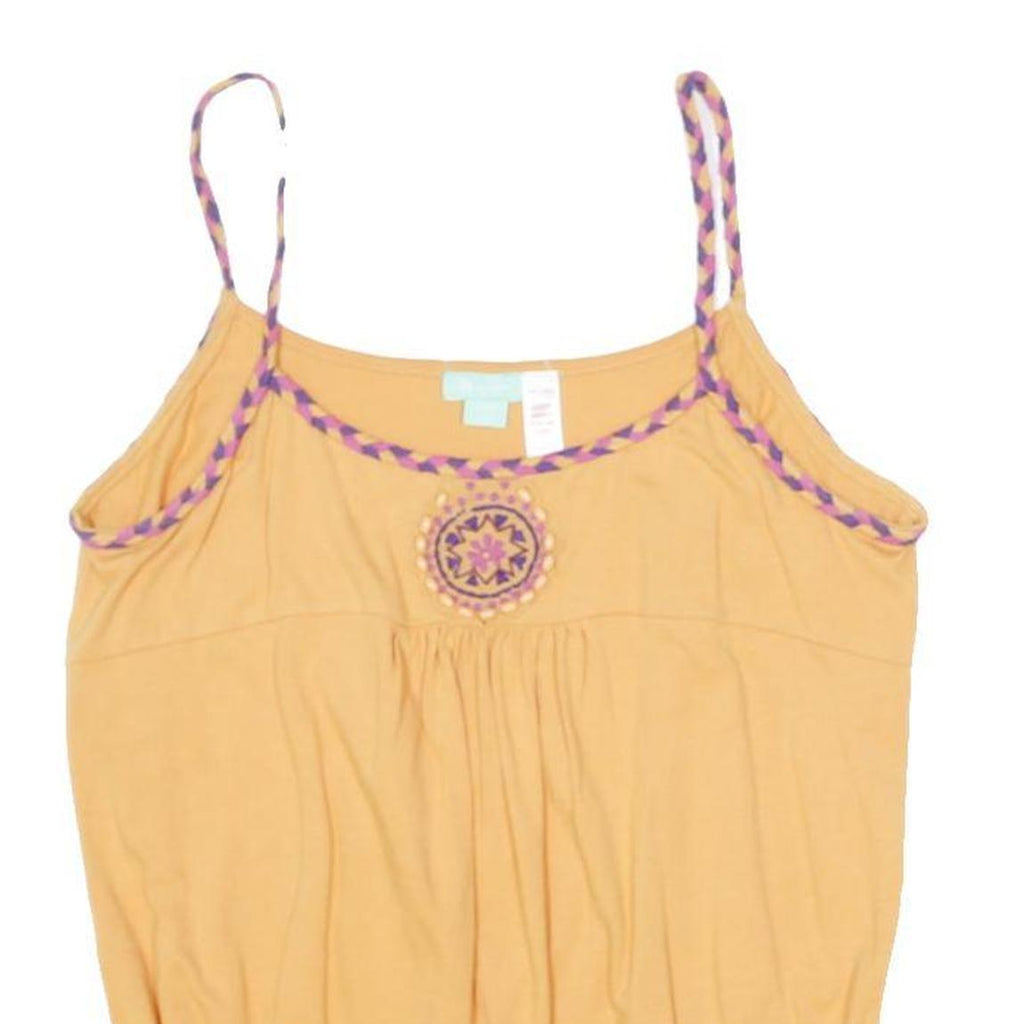 MONSOON Girls Yellow & Orange Spaghetti Strap Top Sleeveless Cotton Blend 12-13Y