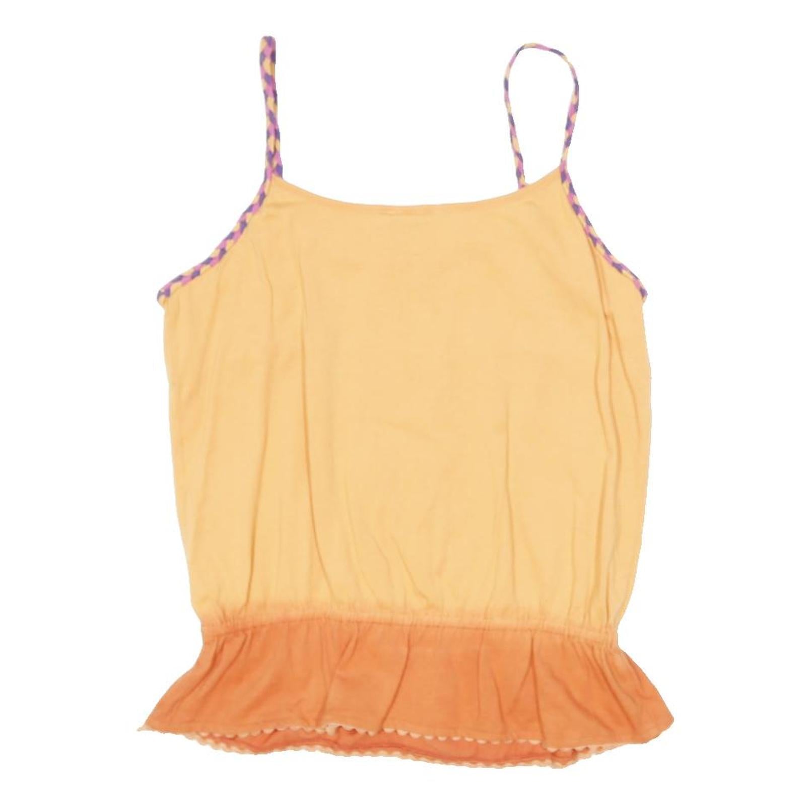 MONSOON Girls Yellow & Orange Spaghetti Strap Top Sleeveless Cotton Blend 12-13Y