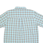 CHAPS Mens Blue & Brown Check Shirt S Casual Cotton Blend Short Sleeve