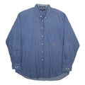 TOMMY HILFIGER Mens Blue Denim Shirt XL Cotton Button Down Casual