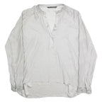 MAX VOLMARY Womens Blouse Grey V-Neck Long Sleeve 90s S