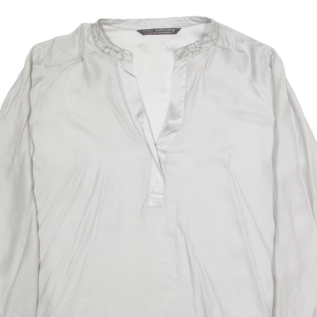 MAX VOLMARY Womens Blouse Grey V-Neck Long Sleeve 90s S