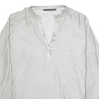 MAX VOLMARY Womens Blouse Grey V-Neck Long Sleeve 90s S
