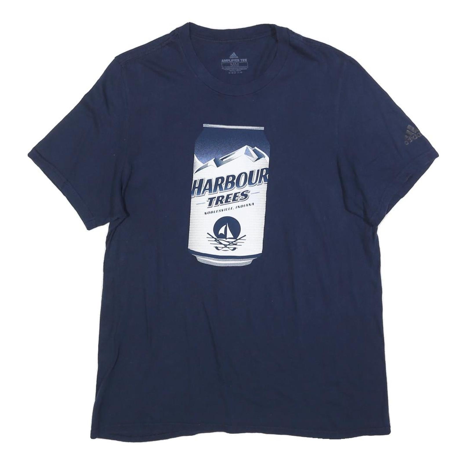 ADIDAS Mens Blue Harbour Trees Graphic T-Shirt M Short Sleeve Crew Neck Casual