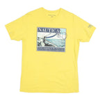 NAUTICA Mens Yellow Graphic T-Shirt M Short Sleeve Crew Neck Island Hopping