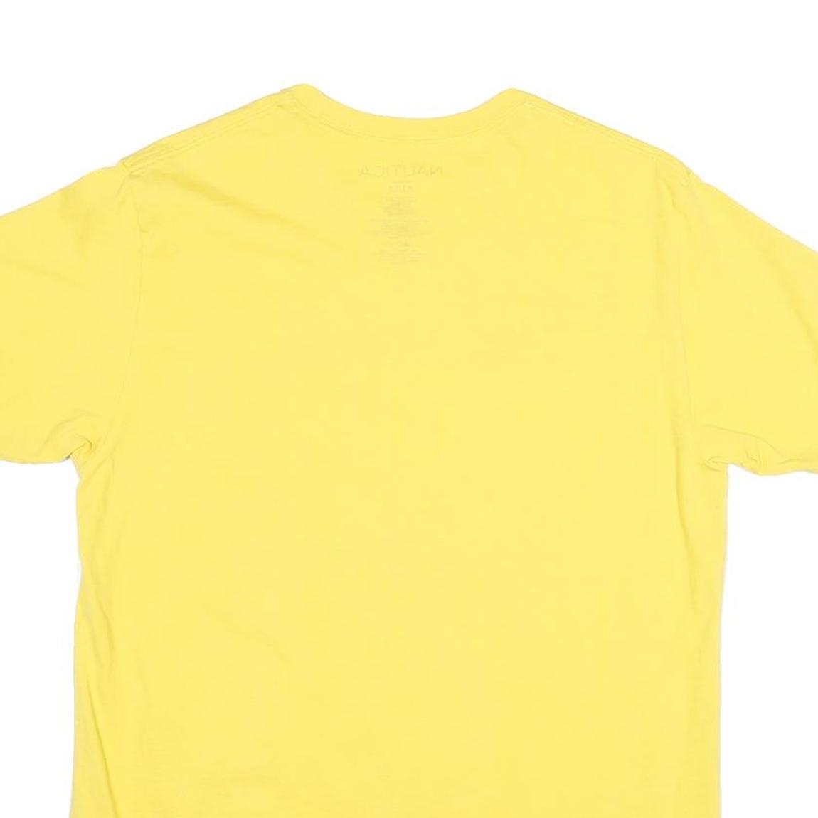 NAUTICA Mens Yellow Graphic T-Shirt M Short Sleeve Crew Neck Island Hopping