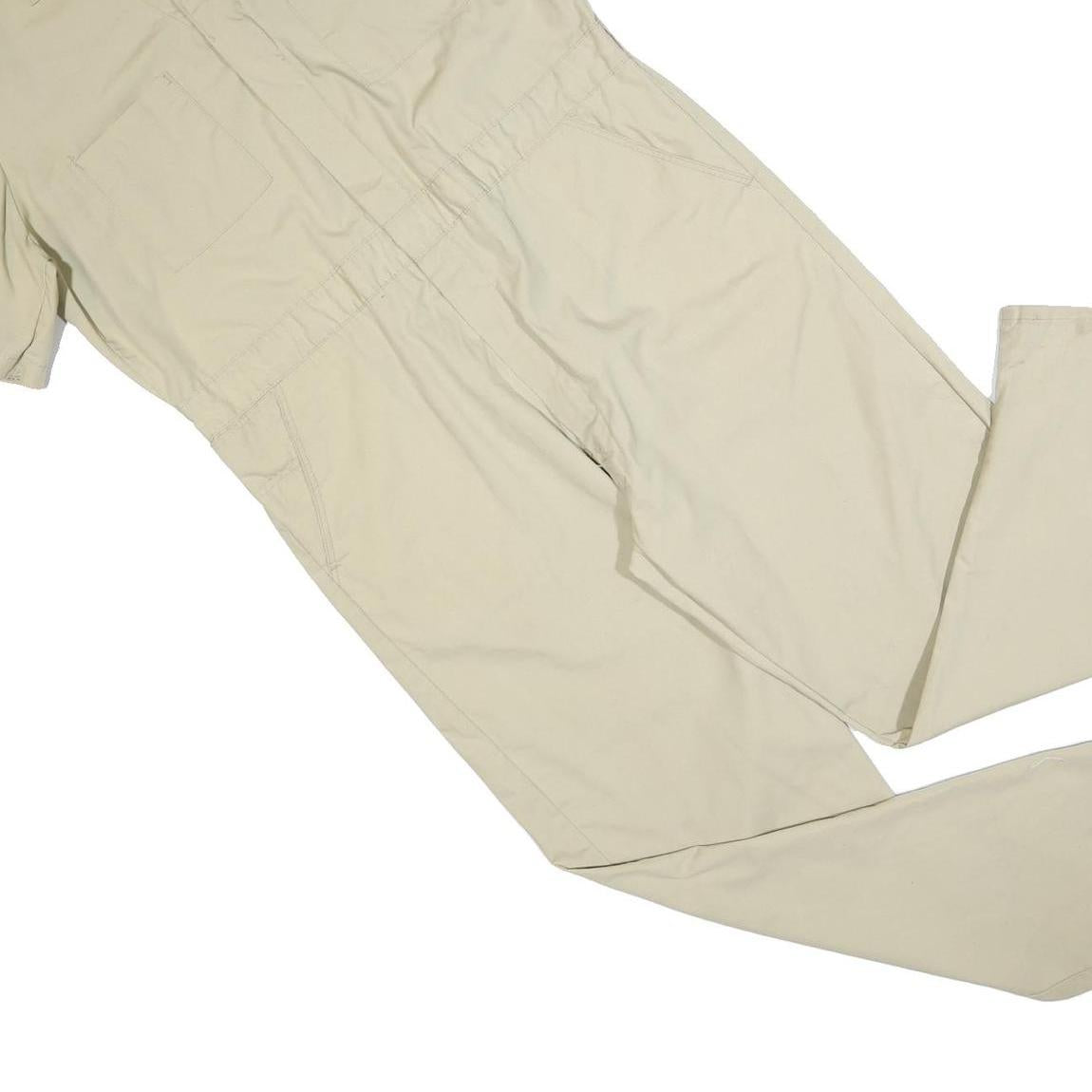 DICKIES Mens Beige Cotton Blend Dungarees Loose Fit XL W40 L30 Workwear