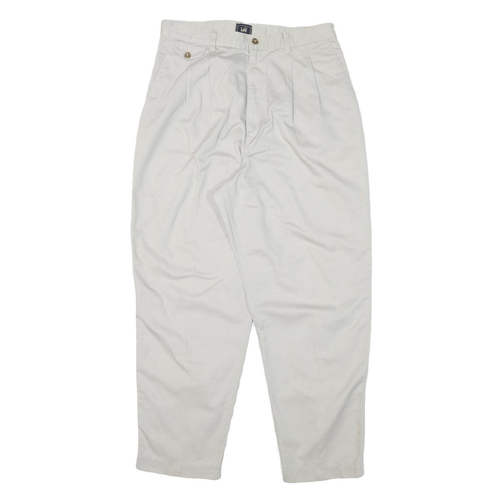 LEE Womens Cotton Blend White Relaxed Straight Trousers W30 L27 Casual Comfort
