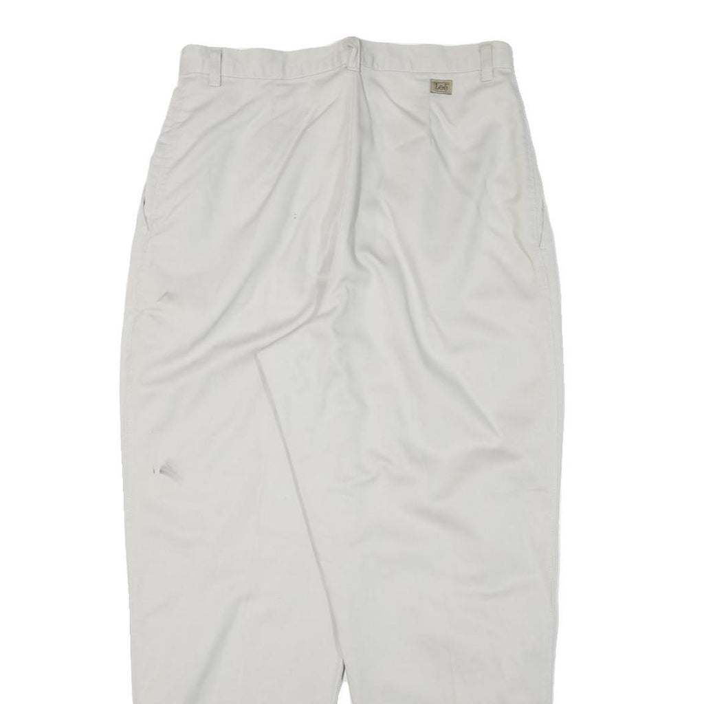 LEE Womens Cotton Blend White Relaxed Straight Trousers W30 L27 Casual Comfort