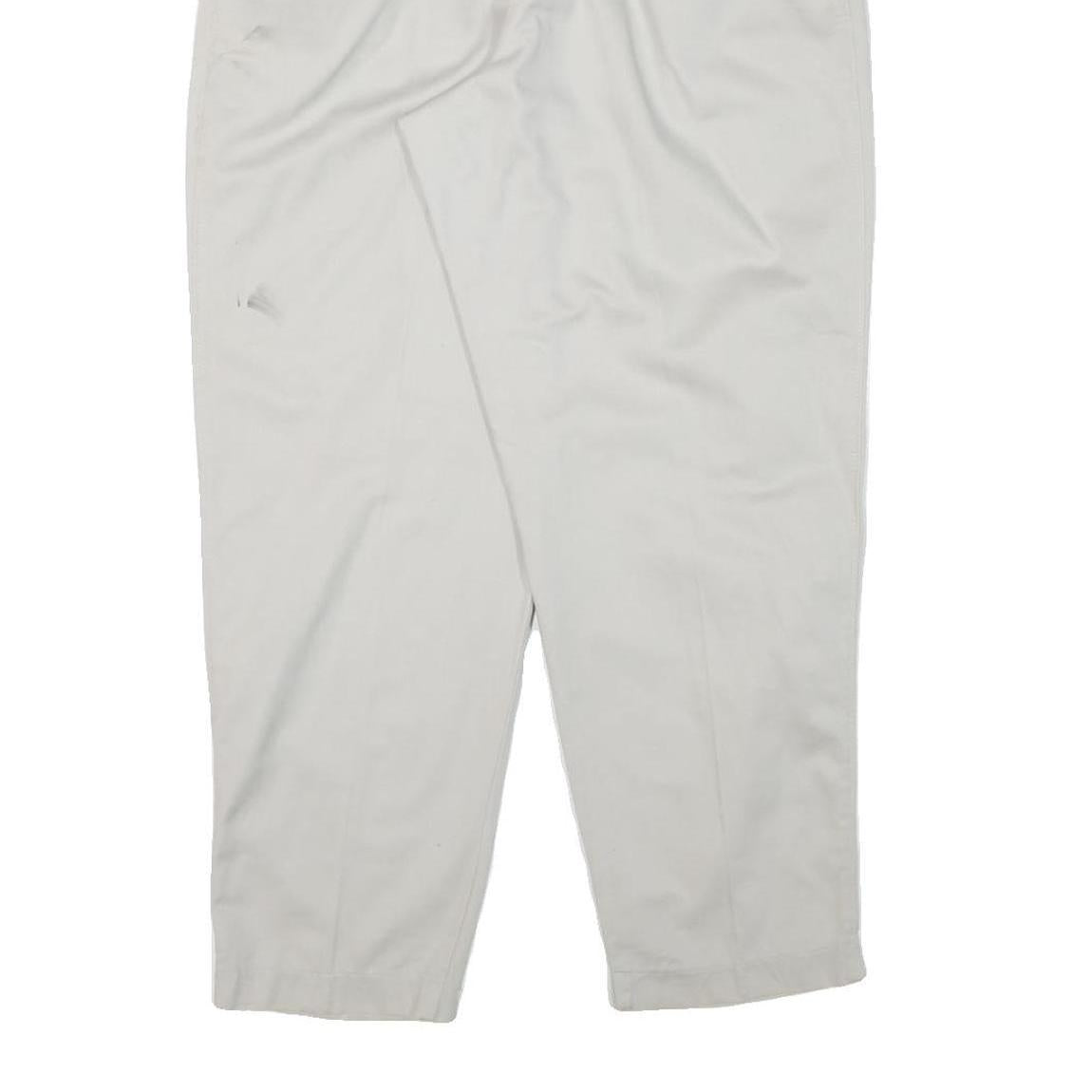 LEE Womens Cotton Blend White Relaxed Straight Trousers W30 L27 Casual Comfort