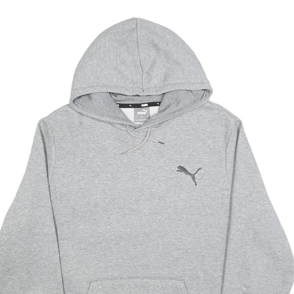 PUMA Mens Grey Hoodie L Cotton Pullover Drawstring Hood Casual Sweatshirt
