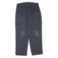 CARHARTT Mens Regular Fit Navy Blue Cotton Blend Work Trousers W36 L32 Durable